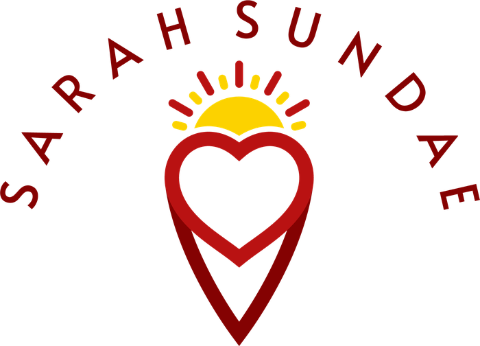 Sarah Sundae — heart and sunshine logo